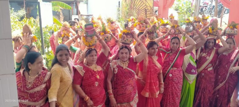 श्रीमाधोपुरी बालाजी मंदिर   शिखर प्रतिष्ठा ‌ का शुभारंभ  कलश यात्रा  